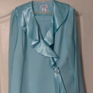 2 PC AQUA SUIT BY VICKI WAYNE SIZE 8